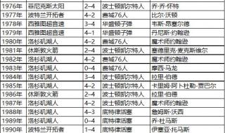 历届冠亚军一览表 历届冠亚军一览表